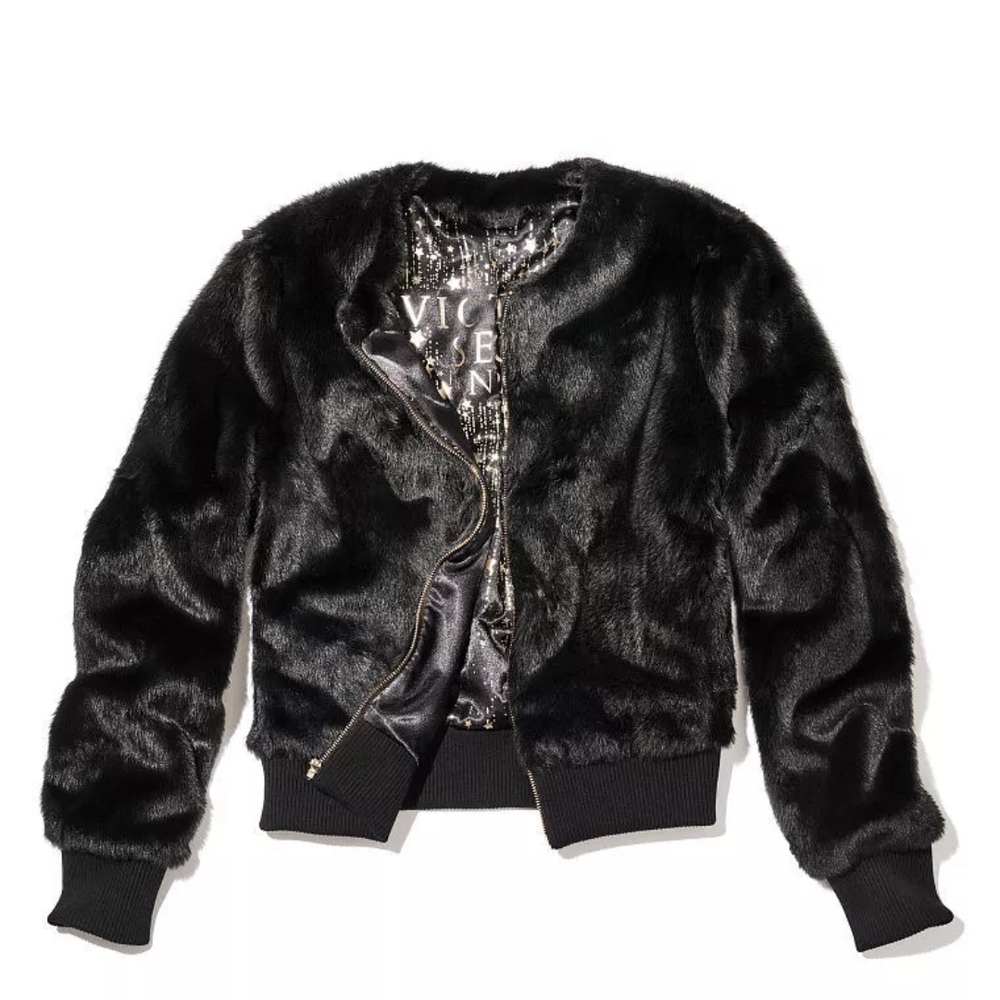 Victoria's Secret Black Faux Fur Jacket